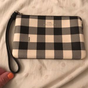 COACH checkered wristlet